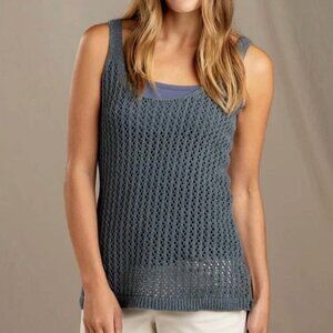 NWT Toad&Co | Recycled Denim Open Knit Tank Top Blue Gray | Size Small